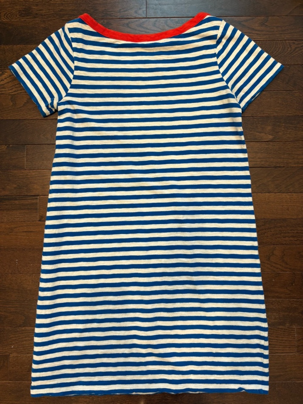 Boden Blue White Stripe Dress 4P Short Sleeve 100% Cotton Nautical Patriotic - Picture 4 of 9
